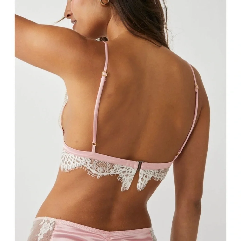 Free people call you mine bralette pink new without tags size xs set 2 pieces !